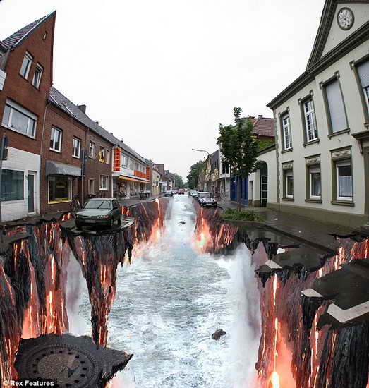 Немецкий художник сотворил живые стереокартины на улицах 