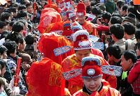Город Хэфэй провинции Аньхой: коллективная свадьба в традиционном китайском стиле