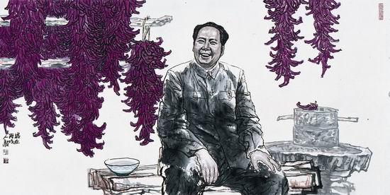 Портреты из серии «Деревенская жизнь Мао Цзэдуна» художника Ли Жэньи1