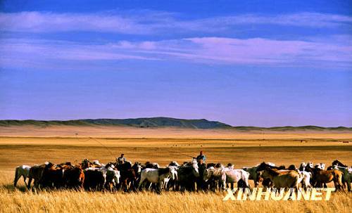 Красивые весенние пейзажи в степях автономного района Внутренняя Монголия