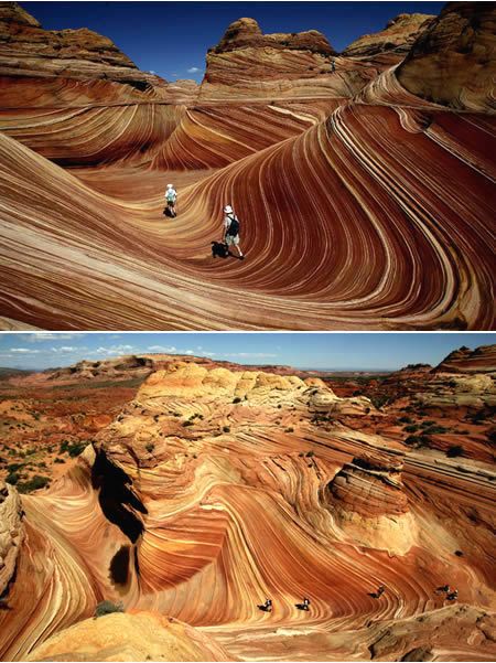 Каменные волны в стыке штатов Юта и Аризона США