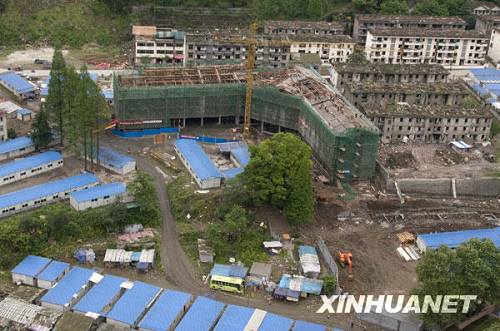 Фотографии восстановительного строительства в пострадавших от землетрясения районах, сделанные с высоты птичьего полета