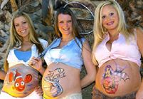 Оригинальное искусство на животах беременных женщин