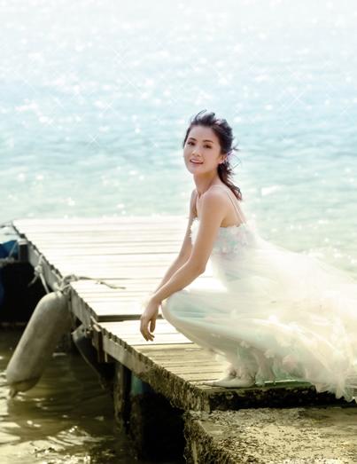 Сладкие свадебные фотографии красавицы Цай Чжоянь2