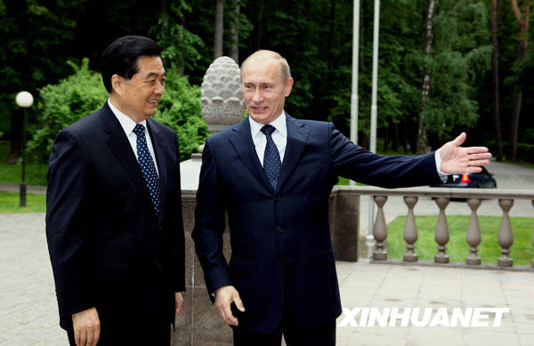 Встреча председателя Китая Ху Цзиньтао с премьер-министром России Владимиром Путиным