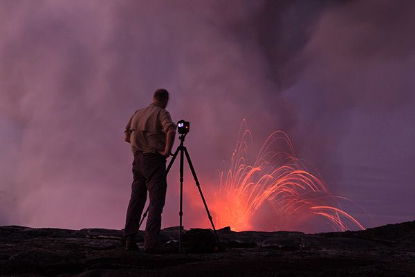 Красивый вулкан в объективе любительского фотоаппарата