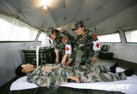 Полевой госпиталь в рамках военных учений «Мирная миссия-2009»