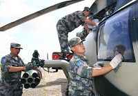 Посещение китайского вертолетного отряда в рамках совместных китайско-российских военных учений «Мирная миссия-2009»