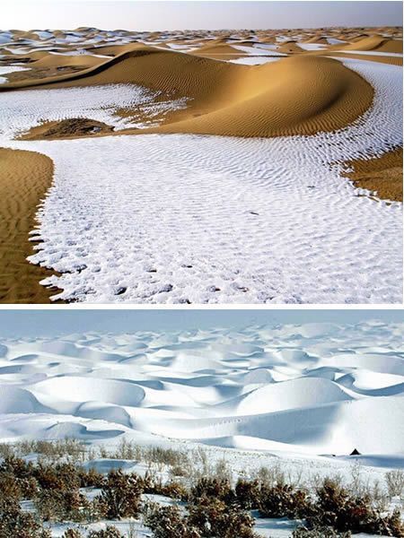 Пустыня Такламакан в Китае – белоснежная пустыня