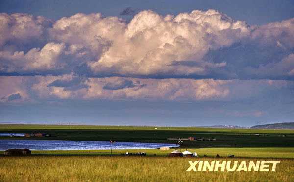 Красивая ранняя осень в городе Хулунбуир Внутренней Монголии 