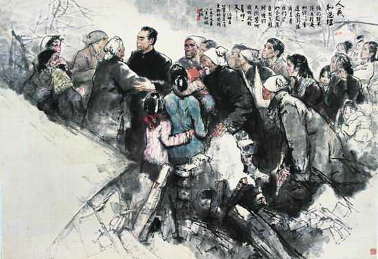 Любование ценными картинами, написанными за 60 лет со дня образования КНР 