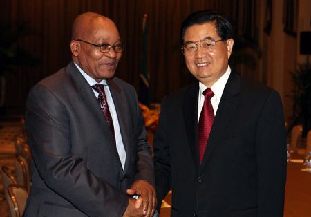 Председатель КНР Ху Цзиньтао провел встречу с президентом ЮАР Дж. Зумой