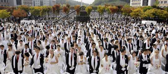 Коллективная свадьба с участием 40 тыс. человек в Южной Корее 