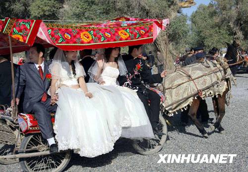 Коллективные свадьбы на Фестивале евратских тополей
