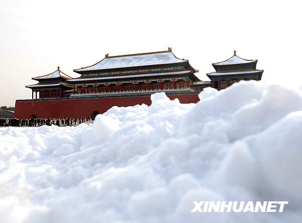 Величественный Музей Гугун, покрытый снегом