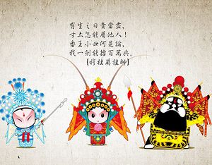 Мультипликационные изображения артистов китайского театра