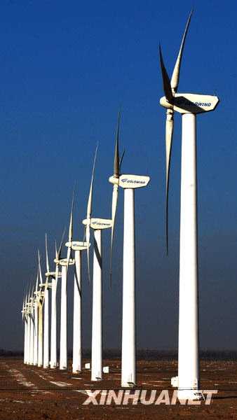 В городе Цзюцюань провинции Ганьсу общая мощность установленных агрегатов по выработке электроэнергии на основе энергии ветра превысит 2 млн. кВт.