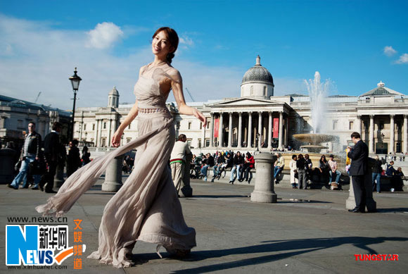 Тайваньская супермодель Линь Чжилин в Лондоне3