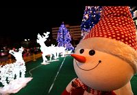 Город Сюйчан в преддверии Рождества украшен красивыми фонарями