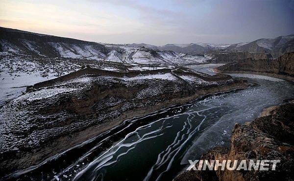 Зимние пейзажи в долине Лаонювань на реке Хуанхэ 2