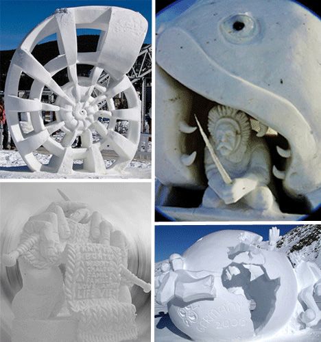 Новаторские снежные скульптуры