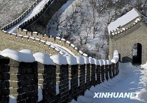 Участок Мутяньюй Великой китайской стены после снегопада