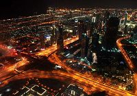 Прекрасные снимки вечернего пейзажа в Дубае с 124-этажного высочайшего здания в мире «Башня Халифа»