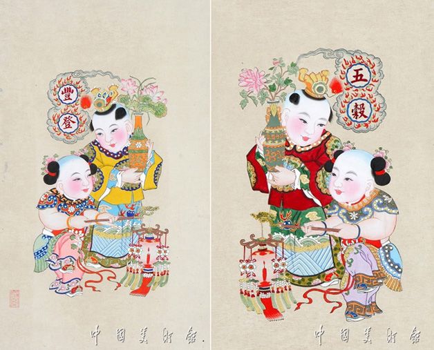 Выставка новогодних картин в Художественном музее Китая, посвященная году Тигра