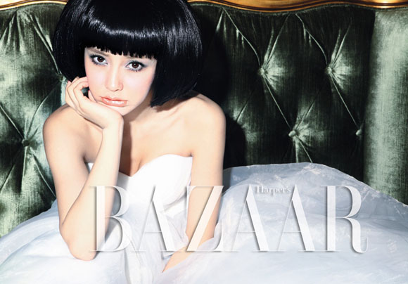 Модная красавица Ян Ин на обложке журнала «Bazaar» 1