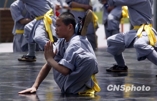 Демонстрация боевых искусств монахами из монастыря Шаолинь в парках ЭКСПО-2010