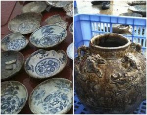 Продемонстрированы экспонаты из затонувшего судна времен династии Мин