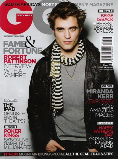 Роберт Паттинсон на обложке июньского выпуска журнала «GQ»