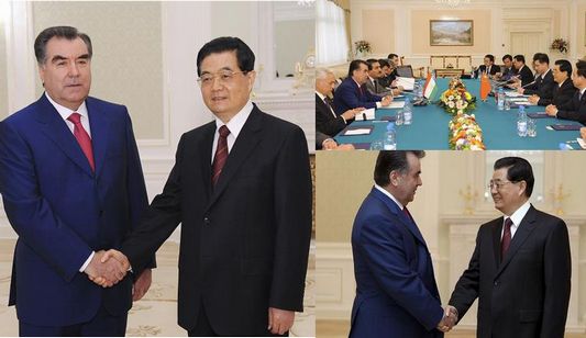 Председатель КНР Ху Цзиньтао провел встречу с президентом Таджикистана Э. Рахмоном