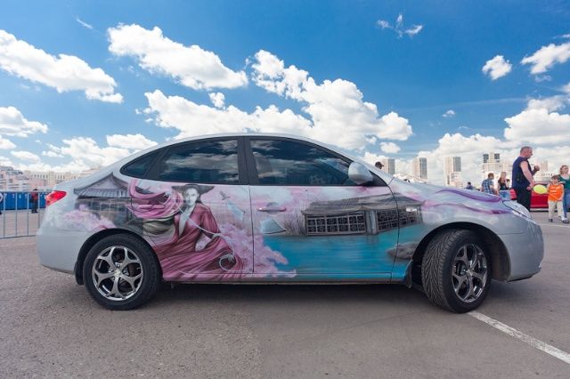 Красивые аэрографические рисунки на автомобилях