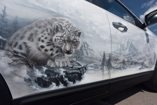 Красивые аэрографические рисунки на автомобилях