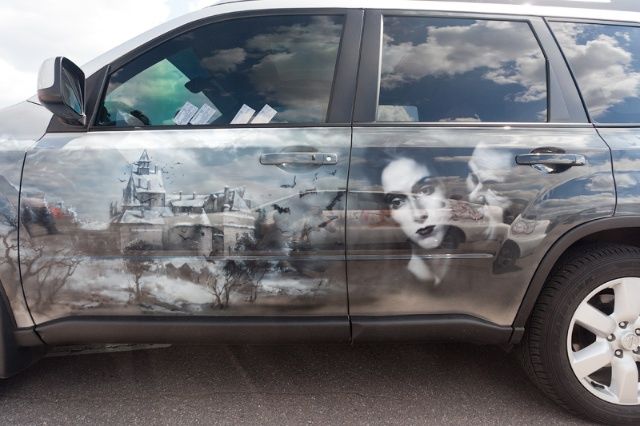 Красивые аэрографические рисунки на автомобилях