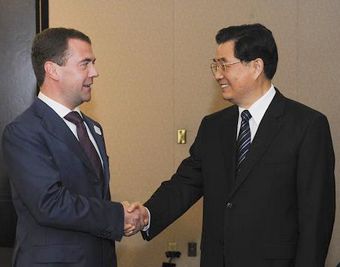 Ху Цзиньтао встретился с Д. Медведевым