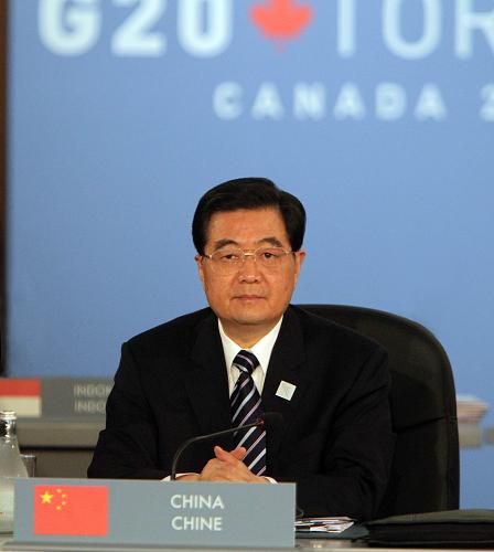 Председатель КНР Ху Цзиньтао принимает участие в 4-м саммите 'Группы 20' в Торонто