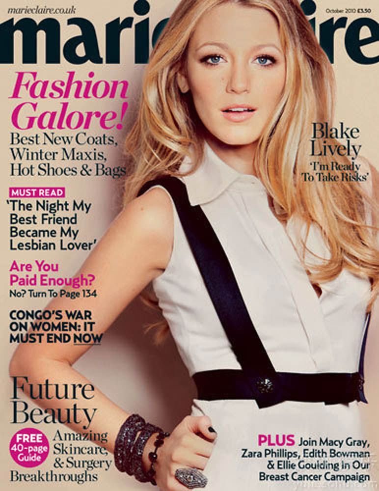 Фото: Красивая и изящная Блэйк Лайвли на обложке журнала «Marie Claire» 1 