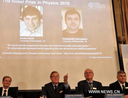 Андре Гейм и Константин Новоселов стали лауреатами Нобелевской премии по физике за 2010 год