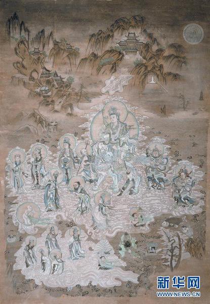 Копии настенных картин в пещерах Дуньхуан – произведения художника Ню Юйшэна, выполненные за 20 лет