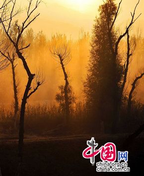 Красивые пейзажи реки Цзяохэ глубокой осенью
