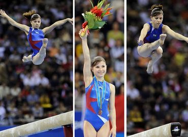 Узбекская гимнастка Луиза Галиулина завоевала бронзовую медаль в соревновании по упражнениям на бревне в Азиатских играх в Гуанчжоу