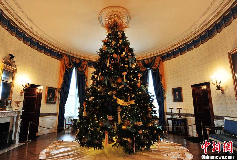Новогодняя елка установлена в Белом доме США 