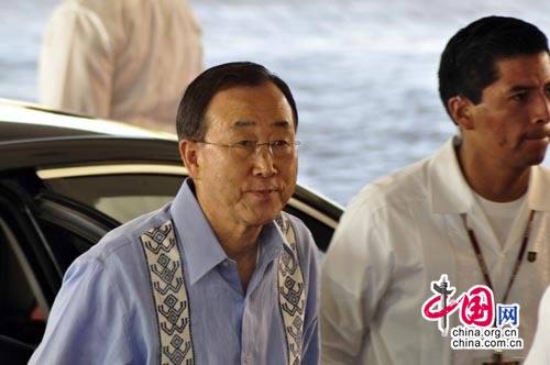 Генеральный секретарь ООН Пан Ги Мун прибыл в Канкун на Конференцию о климатических изменениях 