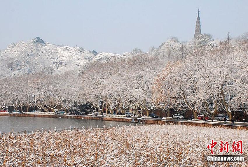 Красивые пейзажи после снегопада на юге Китая: город Ханчжоу