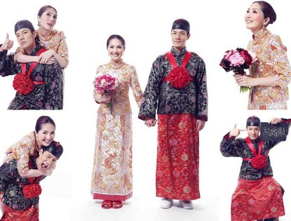 В китайском стиле свадебные фотографии четы Ян Цяньхуа и Дин Цзыгао