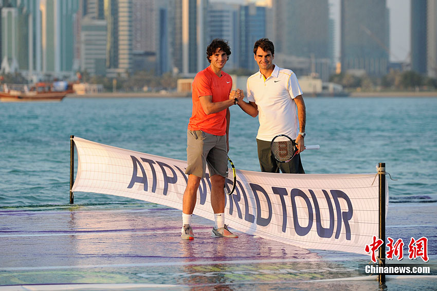 Федерер и Надаль провели символический матч на воде для рекламы нового сезона в ATP