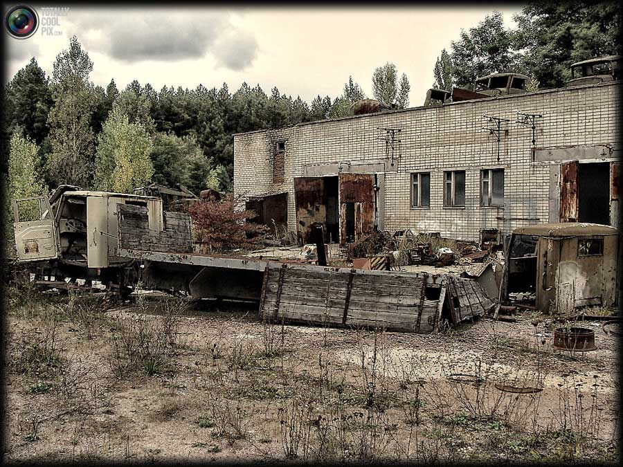 Вход в страшный город Чернобыль 