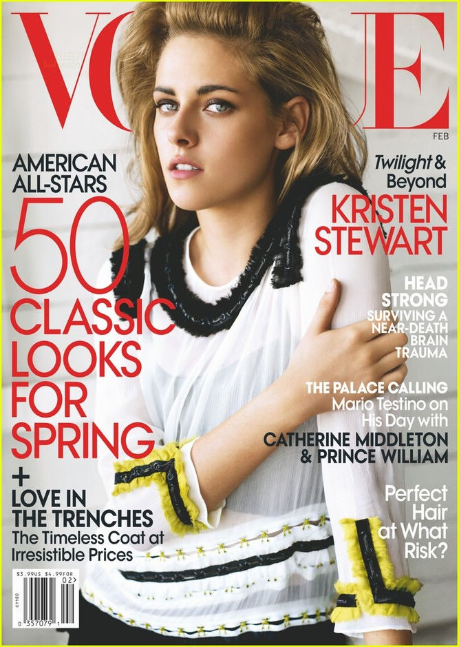 Кристиан Стюарт 'Vogue' демонстрирует красоту лица